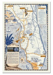 Florida Map by Tamiami Trail Tours c. 1937 | Vintage Style Wall Art Print Poster