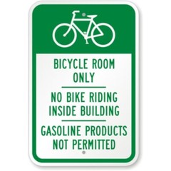 Bicycle Room Only Aluminum Weatherproof 8″ x 12″ Sign