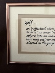 Framed Golf Wall Art Decor 7 x 5.5 In Rose Gold – Clubs Bag Balls Quote Saying