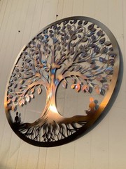 Heat Colored Tree of Life Metal Wall Hanging – Outdoor Garden Decor