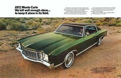 1972 CHEVY MONTE CARLO AD – Poster 20×30 SWEET!