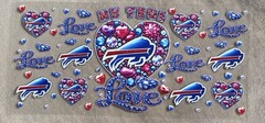 BUFFALO BILLS Football UV DTF Transfer Sticker Cup Wrap DIY Cups Glasses Bottles