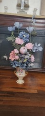“Classy You” In Vintage Campana Porcelain Vase/Urn Roses Floral w/Gold Trim 8″