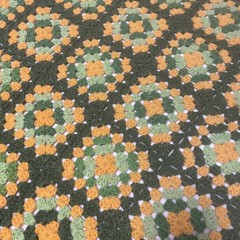Vintage Handmade CROCHETED Throw BLANKET AFGHAN BOHO GRANNY Squares 44″ X 60″