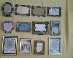 Picture frames from Vacation Places. 12 assorted frames. Most 4×6 in