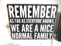 As Far As Anyone Knows We Are A Nice Normal Family Wooden Sign & Picture Frame