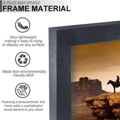 5×7 Picture Frame Set of 2, Black Engineered Wood Frame for 5 x 7 Inch Pictur…