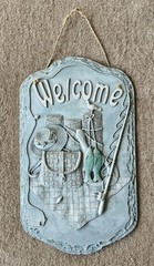 Welcome Fishing Resin Wall Plaque Art Decor By TCR Design