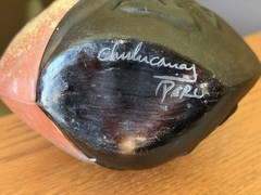 Vintage Chulucanas Peru Pottery Vase 8” Tribal Spider Hand Carved Art Decor