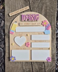Personalized Pastel Rainbow First Day School Sign, Reusable Photo Board