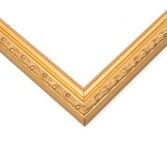 7×7 Frame Gold Solid Wood Picture Frame Width 1.125 Inches | Interior Frame Dept