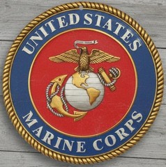 United States Marine Corps 12″ Diameter Novelty Metal Sign Made In USA New!
