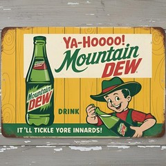 Mountain Dew Ya-Hoooo! 12 x 18 Vintage Novelty Metal Sign Made In USA