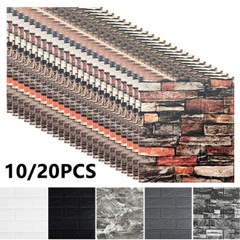 10/20 x 3D Tile Brick Wall Sticker Self-adhesive Foam Panel Wallpaper 13.8*15.2″