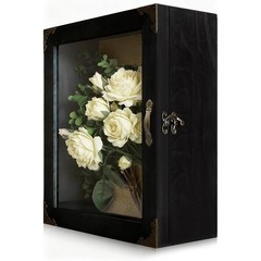 11×13 Shadow Frame 5 Inch Deep Display Case, Rustic Burnt Wood, Acrylic Door …