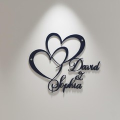 Custom Infinity Heart Metal Sign – Personalized Couple Name Wall Decor Gift