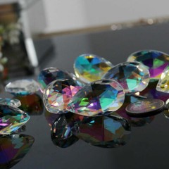 10* AB Crystal Glass Faceted Prism Suncatcher Lamp Bead Hanging DIY Home Pendant