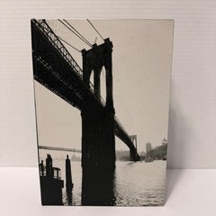 New York City Faux Book Storage Box Brooklyn Bridge Empire State Building Black*