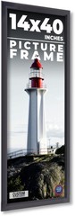 14×40 Frame Black Passaggi Solid Wood Picture Frame Width 1.5 Inches | Interior