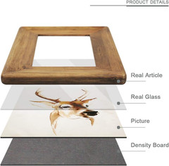 8X8 Picture Frames, Rustic Wooden Square Photo Frame with Real Glass Front,Wall
